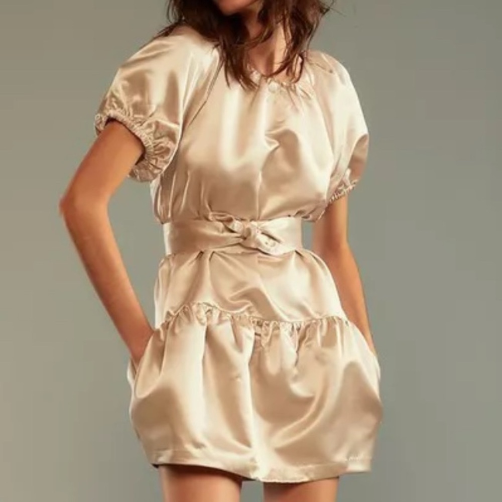 Cynthia Rowley Cream Satin Dress